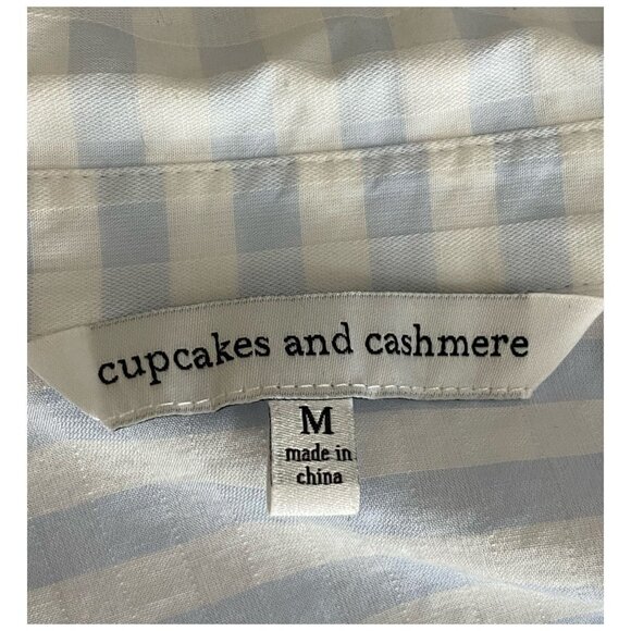 Cupcakes and Cashmere Sunnie Tie Hem 100% Cotton Gingham Shirt Women's Size M - Picture 4 of 10